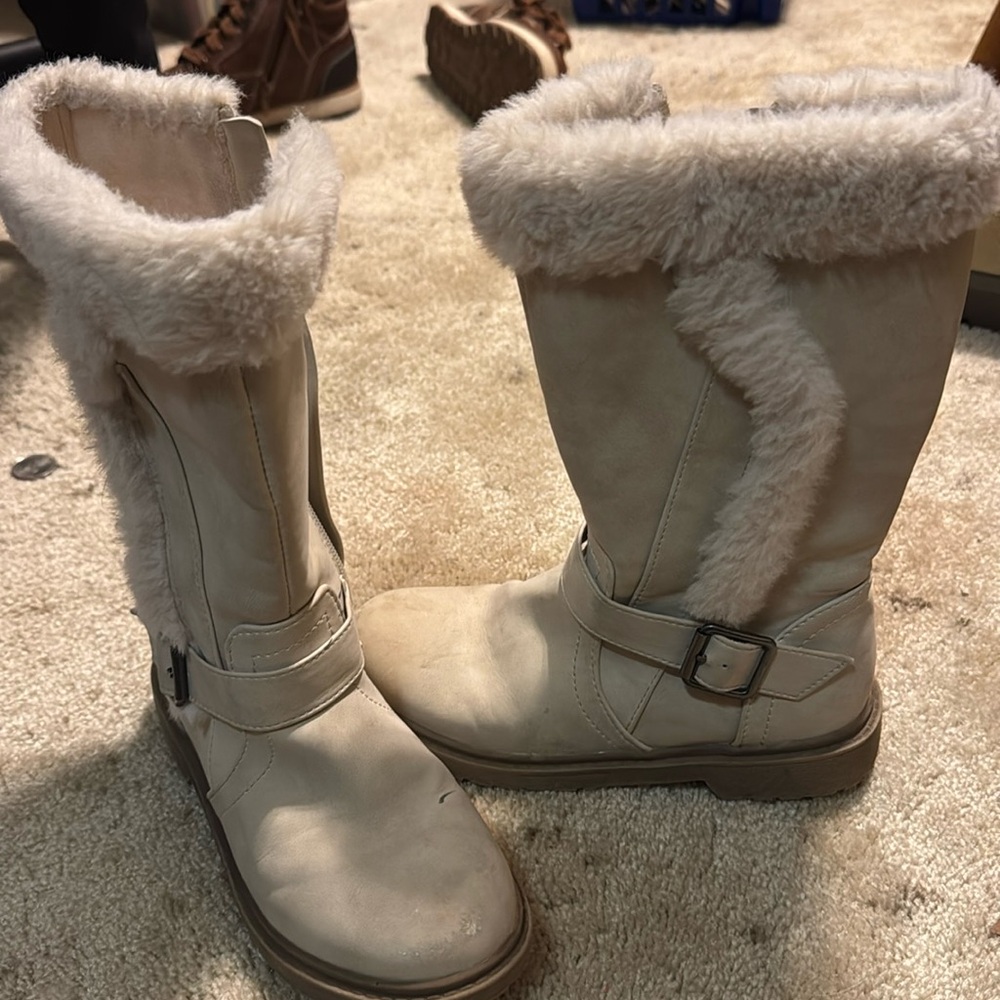 Cream colored boots